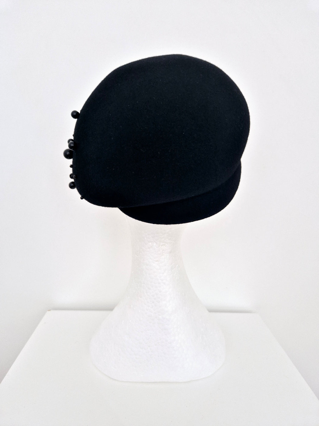 black wool cap back view