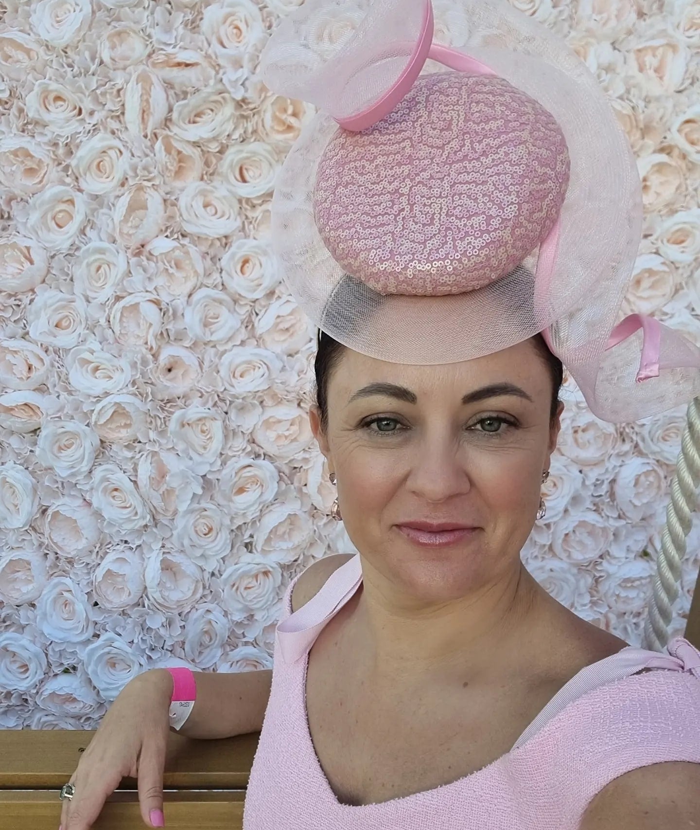 me wearing my own headpiece