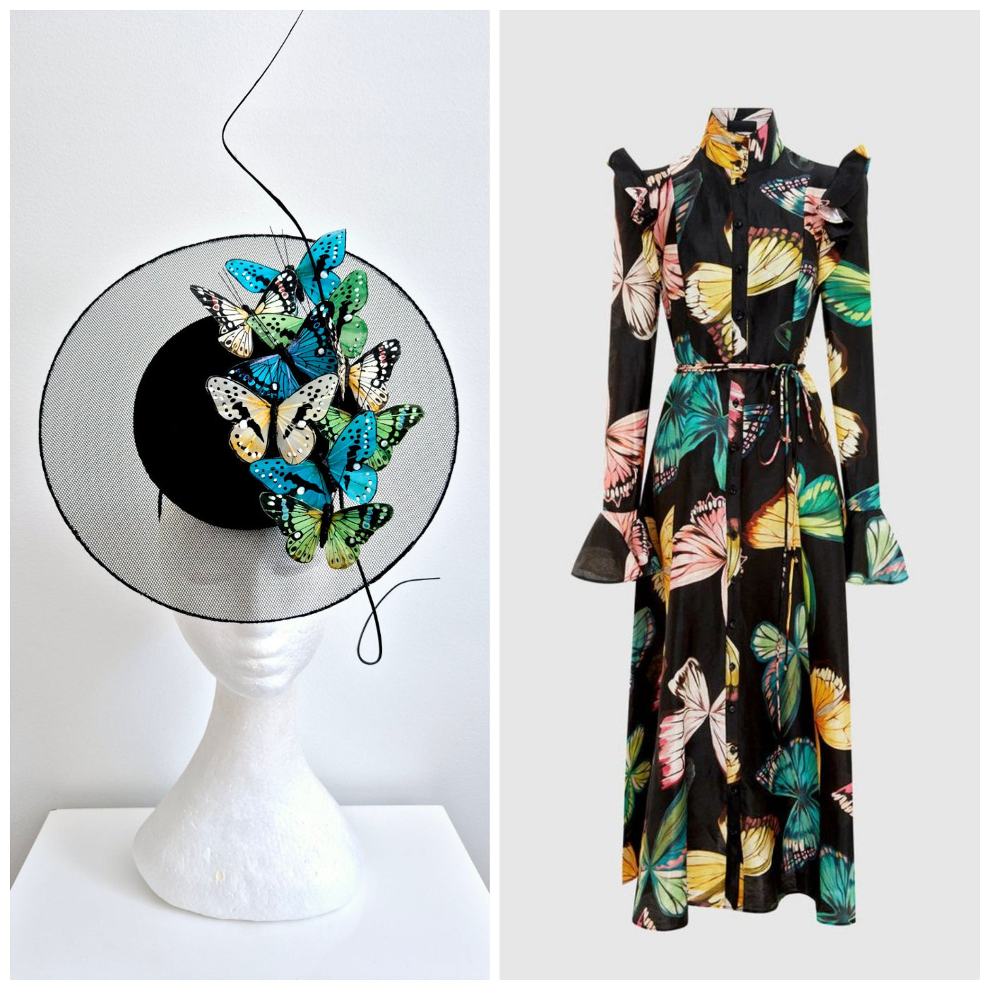 photo collage dress and headpiece