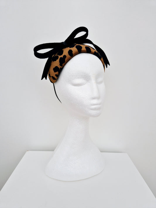 animal print bandeau headpiece side view