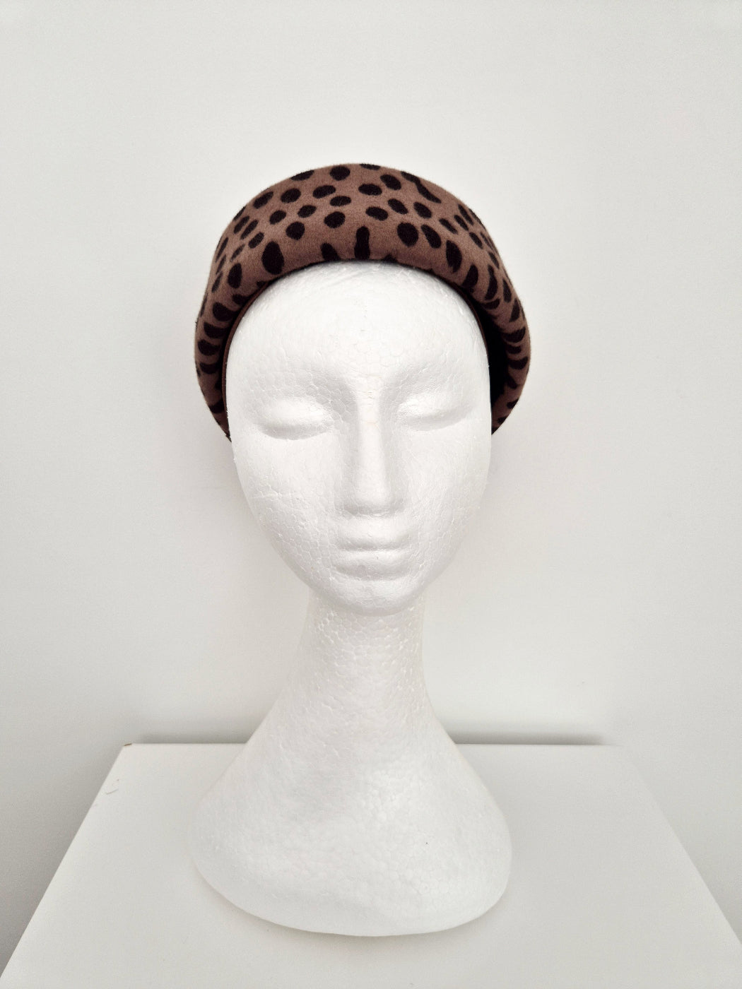animal print wool felt pillbox