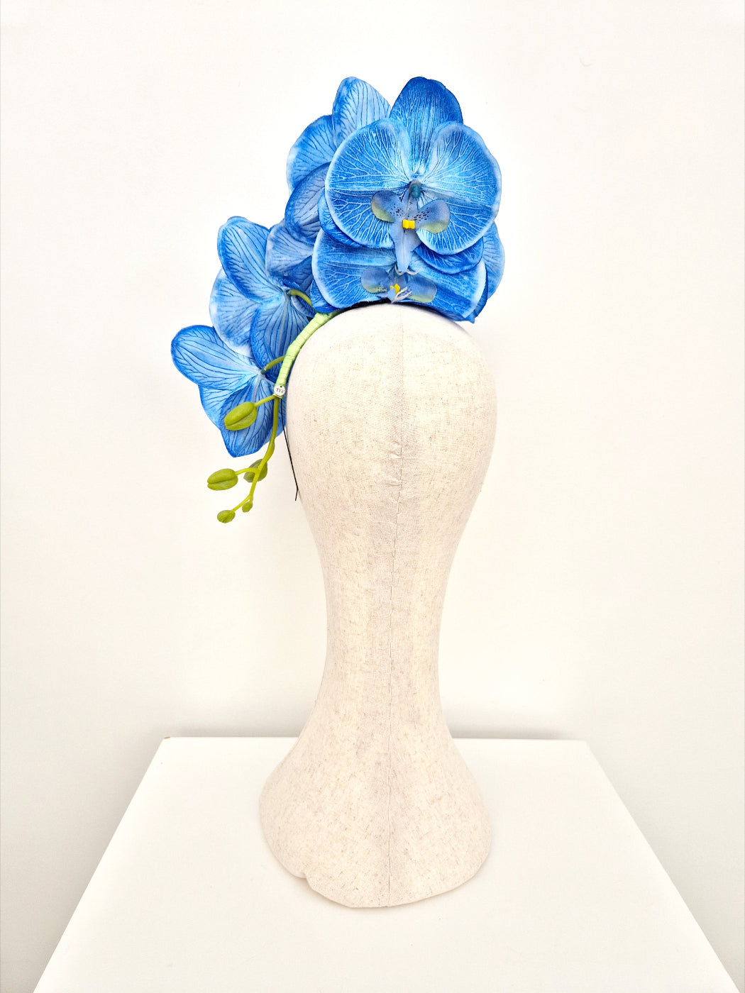 blue orchid headpiece back view
