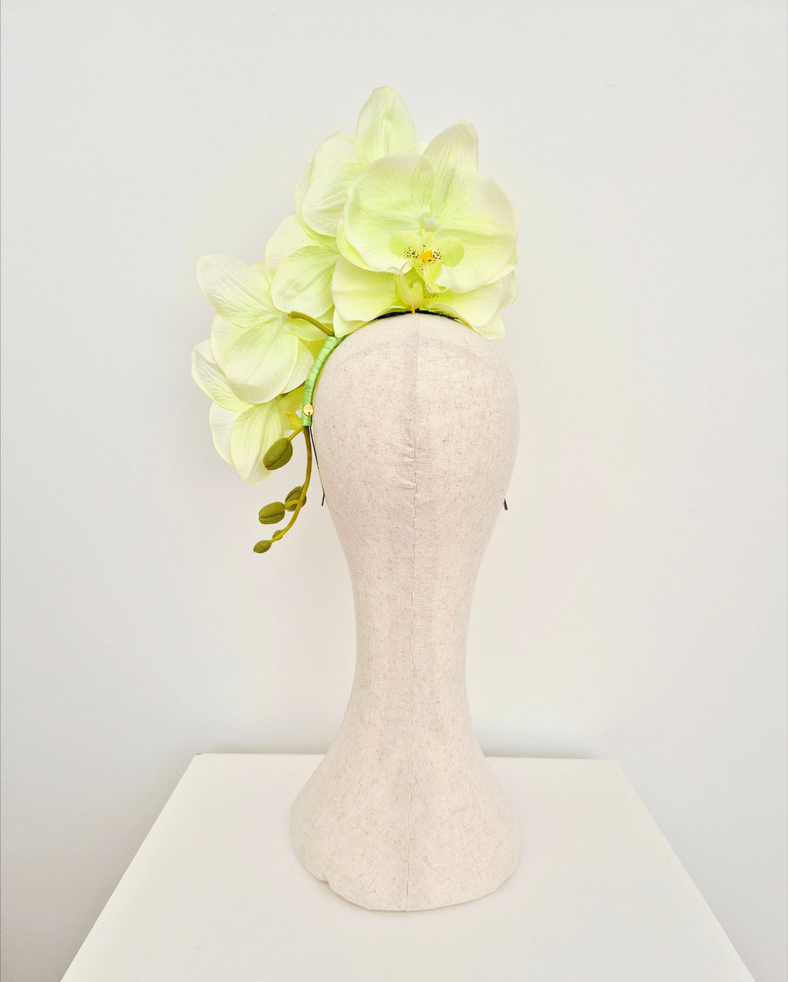 back-view-pale-lime-green-floral-orchid-headpiece