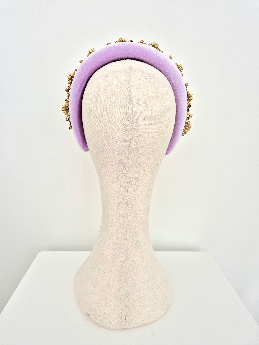 back view lilac rhinestone embellished headband