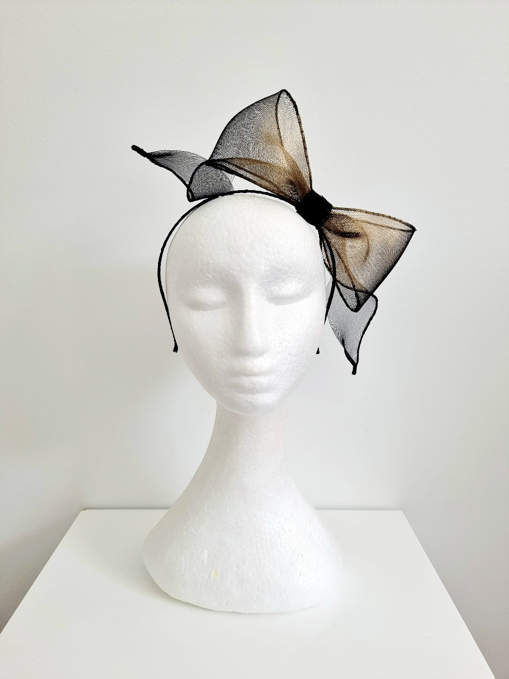 black and gold bow headband front