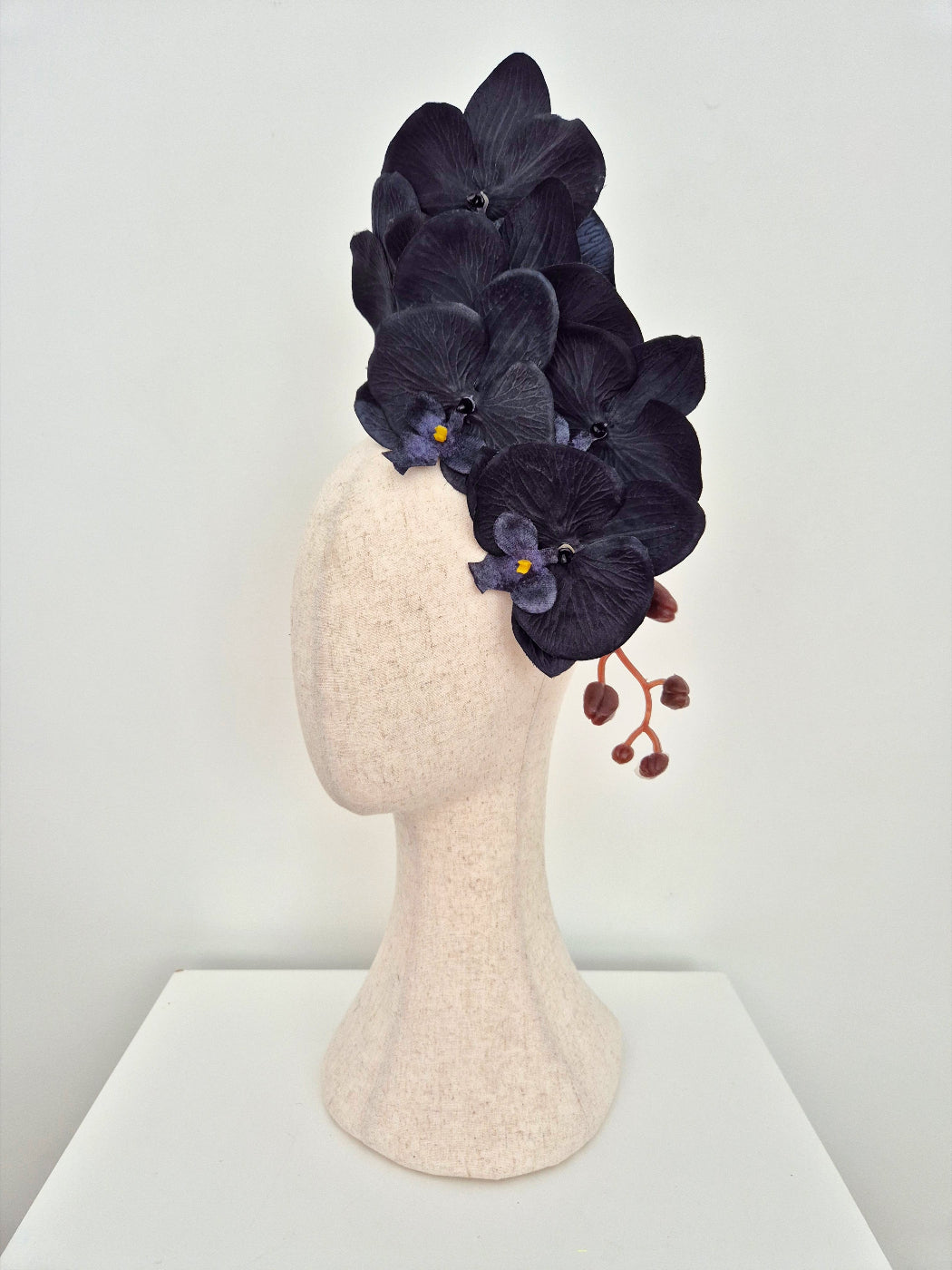 black orchid headpiece side view