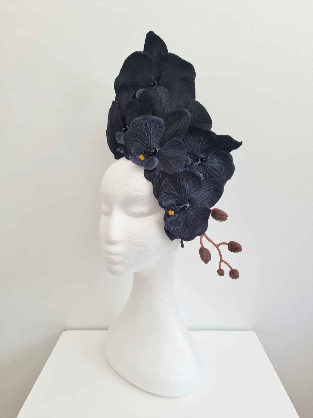 black orchid headpiece side view