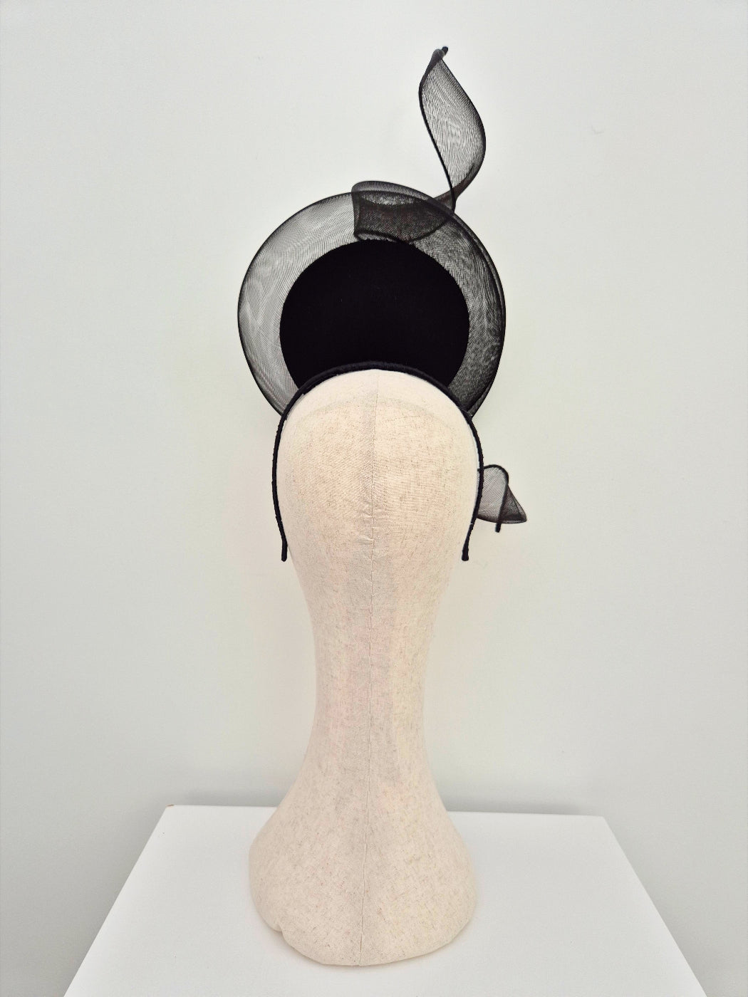 black percher headpiece back view