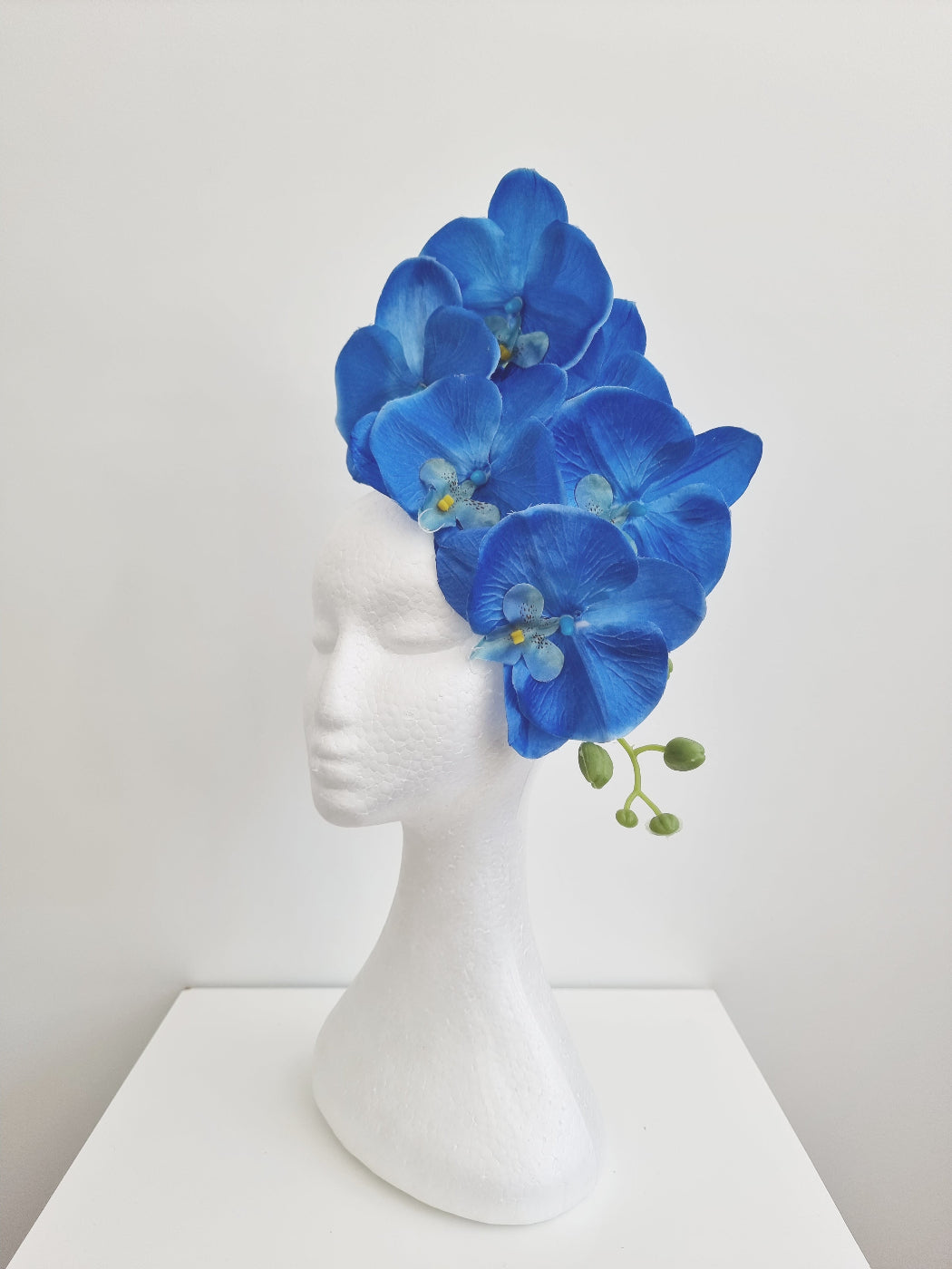 blue orchid headpiece side view