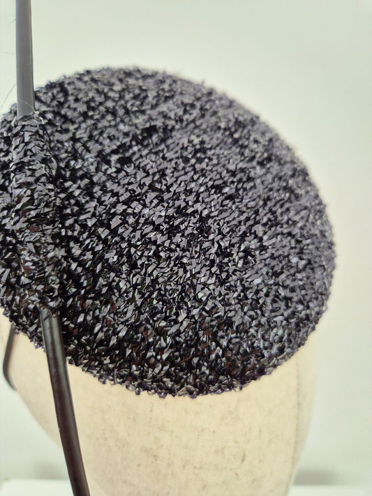 close up of black button headpiece