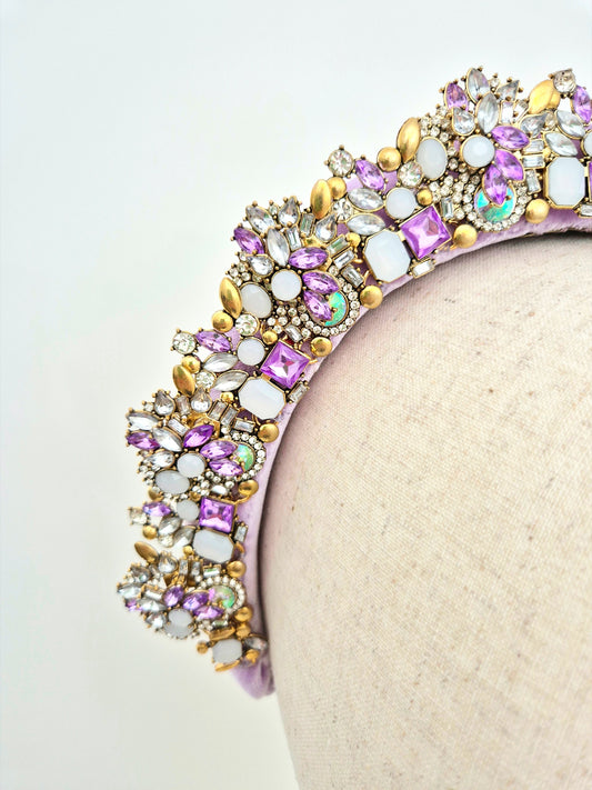 close up of rhinestone embellished headband