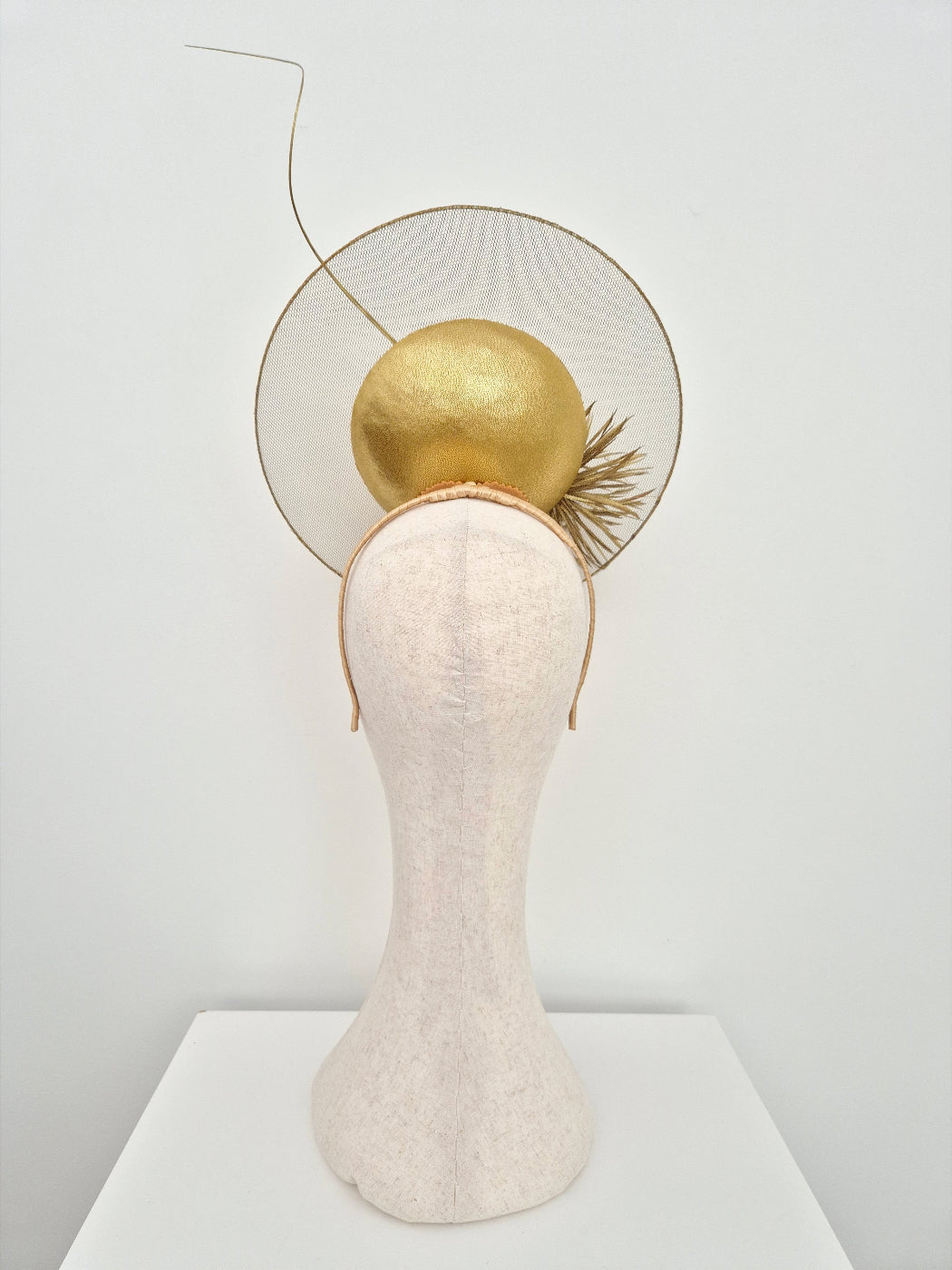 gold percher headpiece back view dandelion