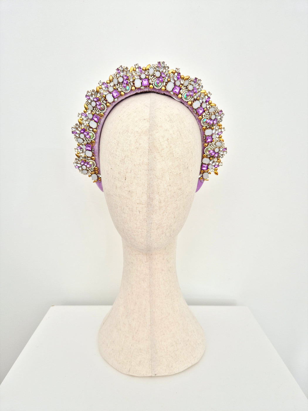 lilac rhinestone embellished headband