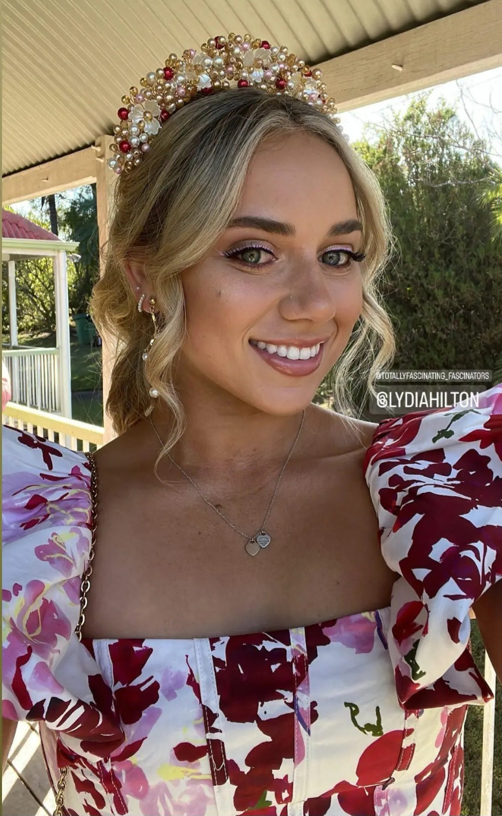 model wearing beaded headband