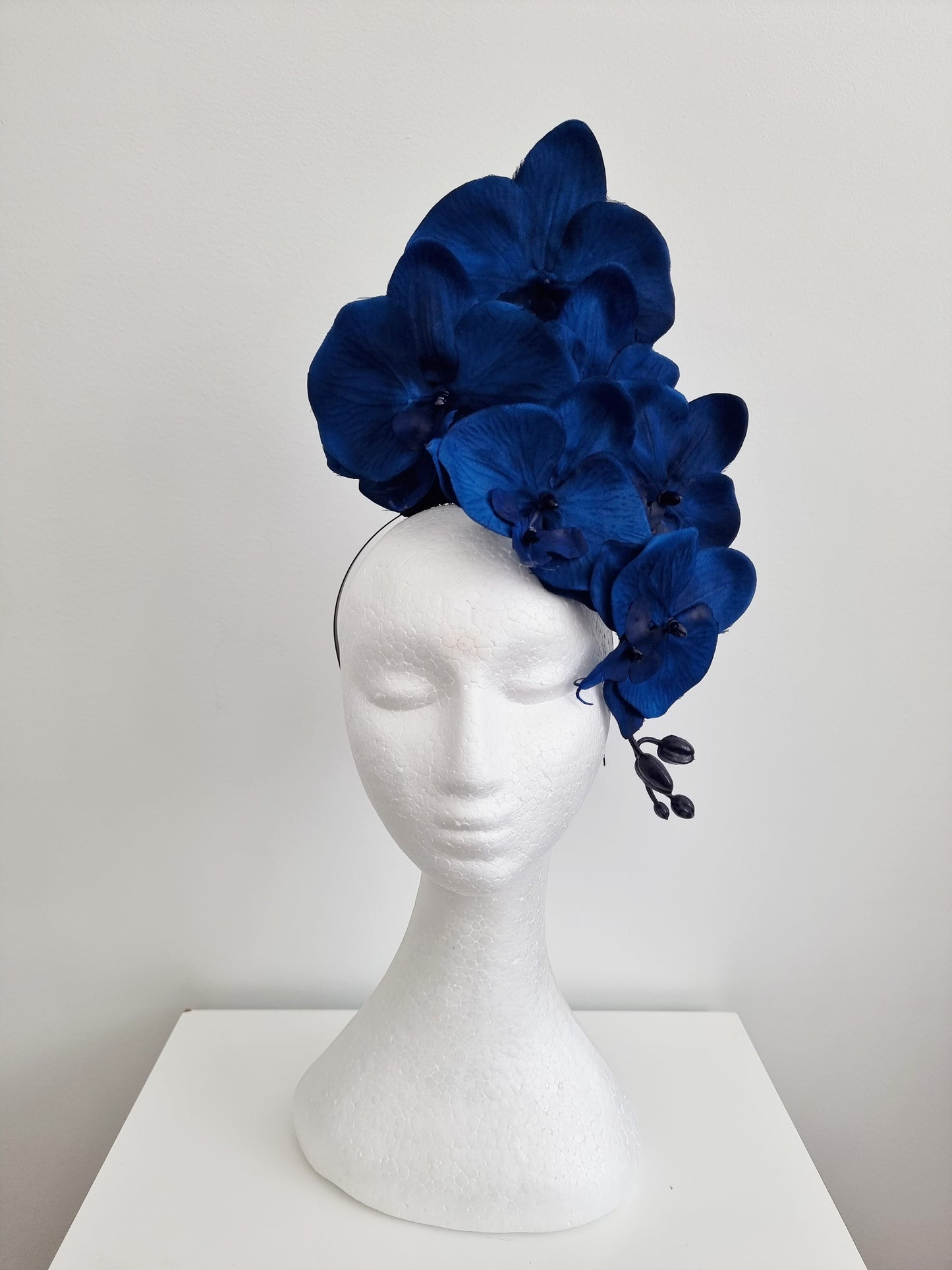 navy blue orchid headpiece