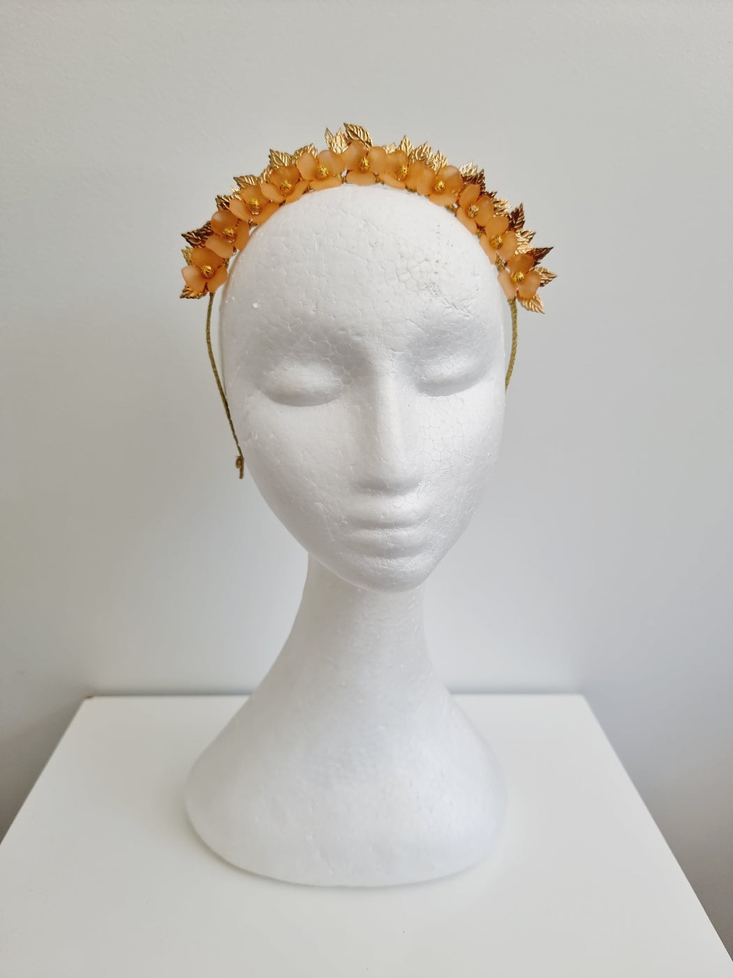 orange and gold flower headband