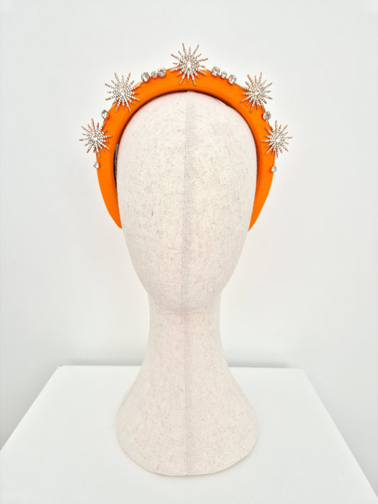 orange headband with gold stars