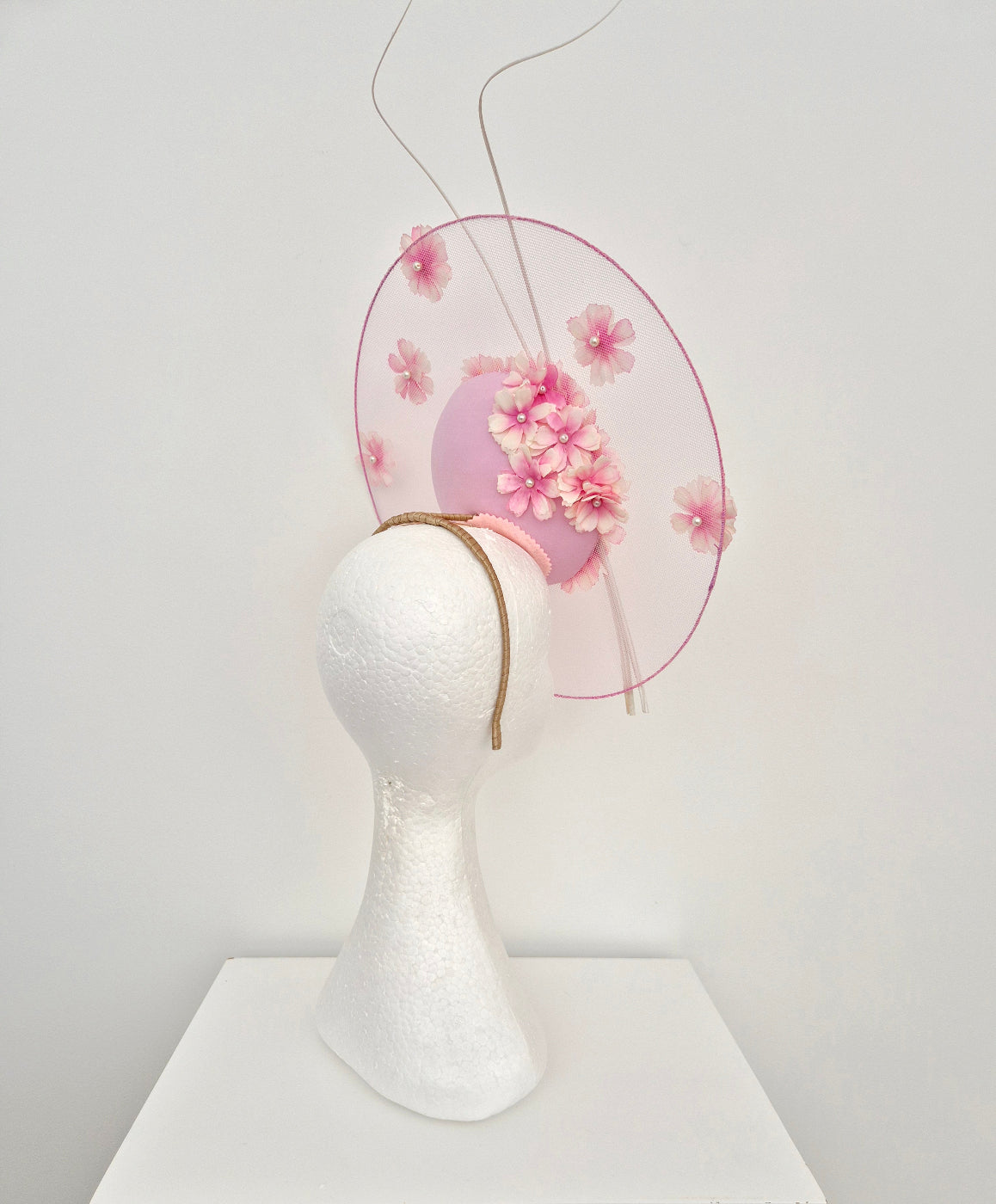 pale pink floral percher side back view