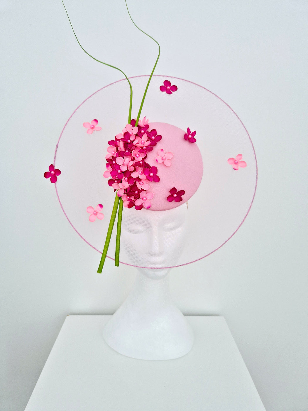 pink floral percher front