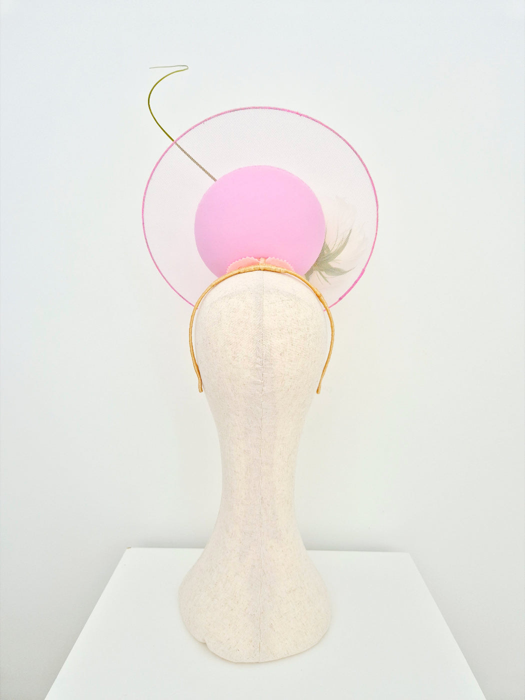 pink percher headpiece back view