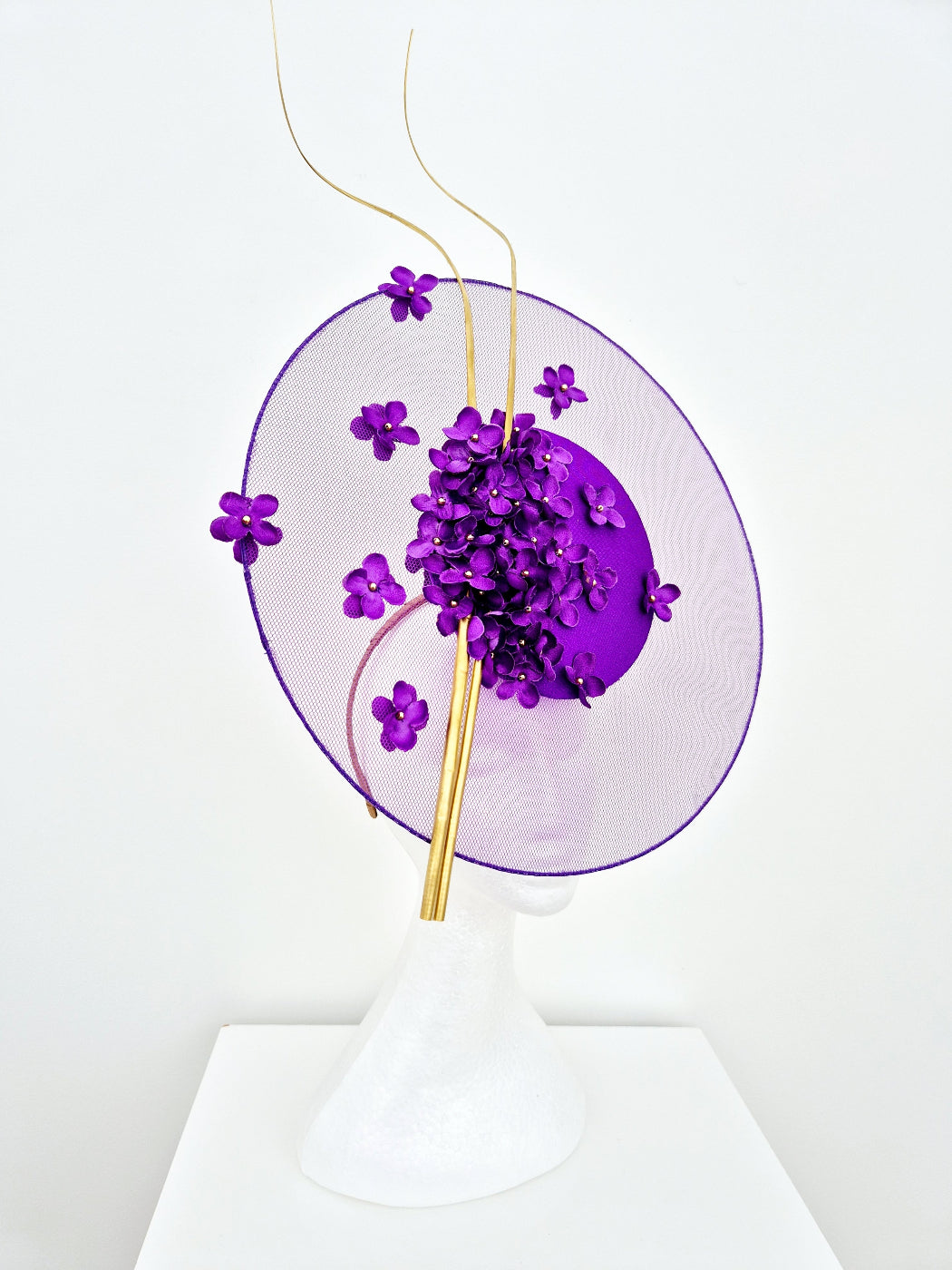 purple percher side front view