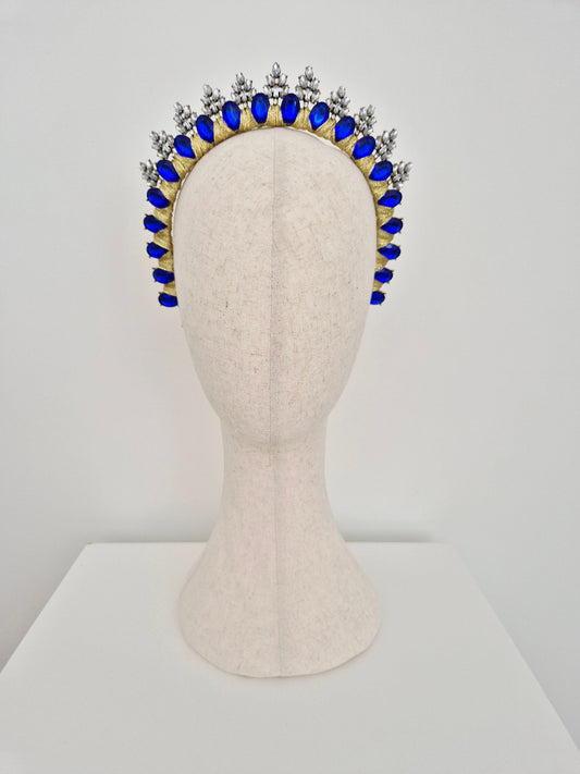 royal blue rhinestone crown