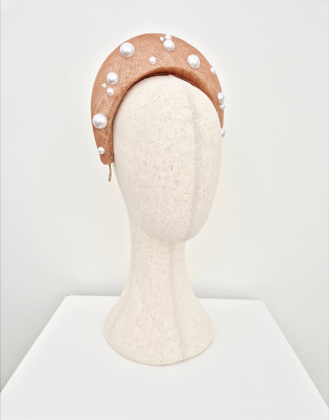 side view latte straw halo with pearls