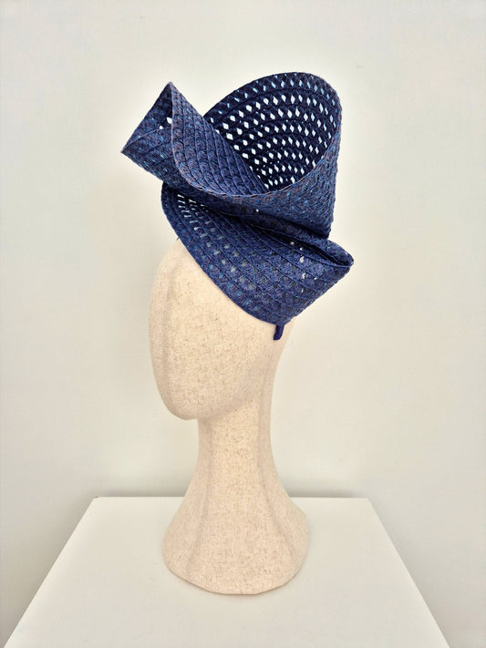 side view navy blue headpiece