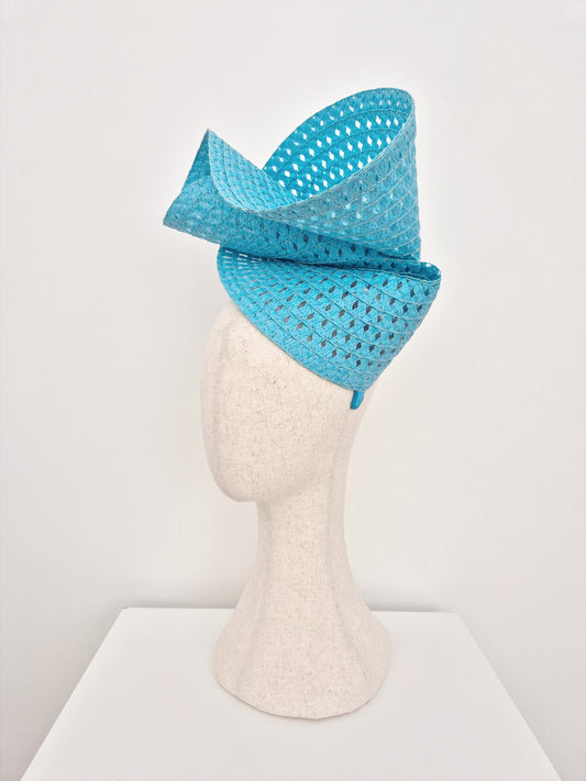 sky blue headpiece side view