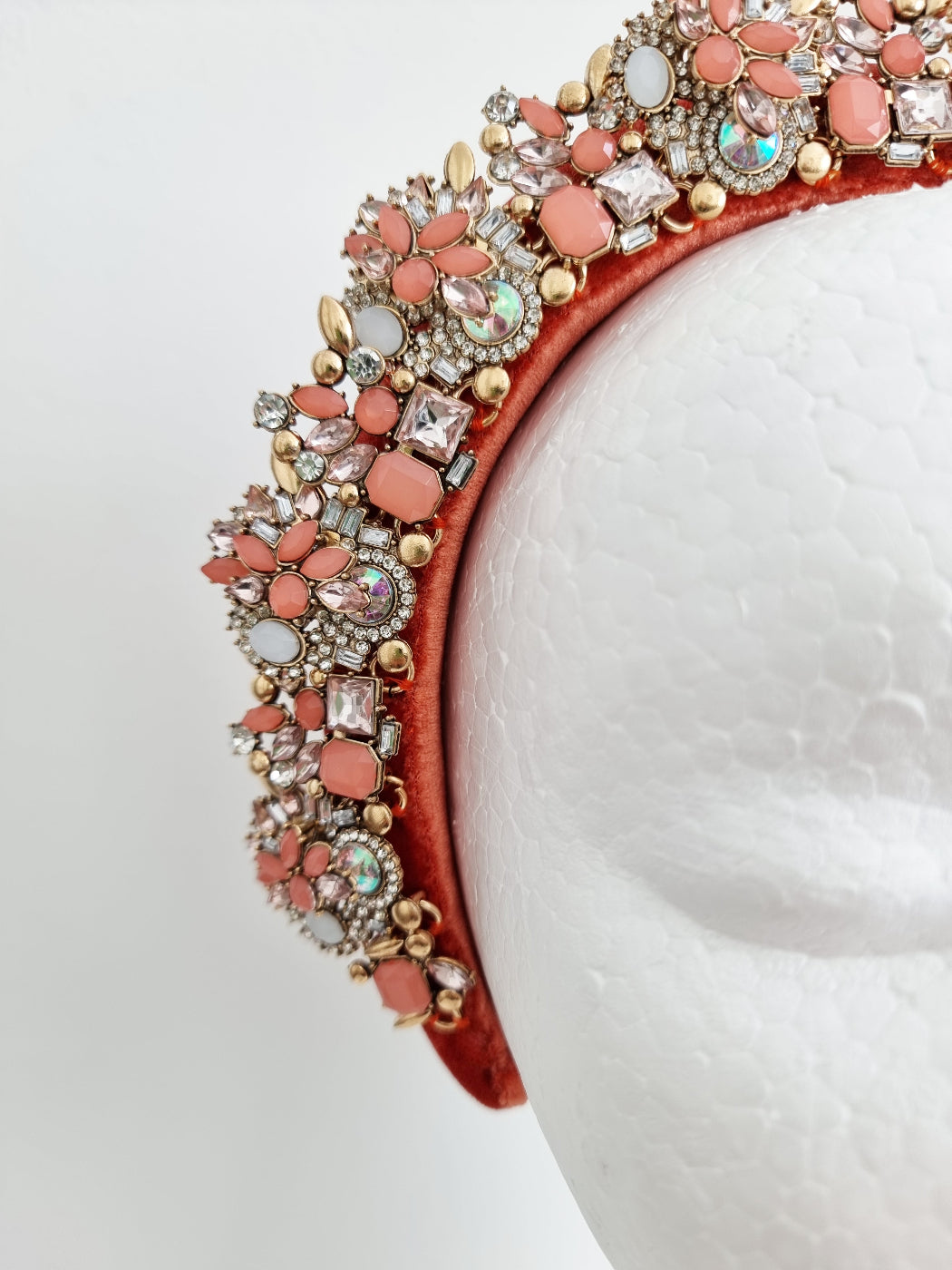 terracotta embellished headband close up