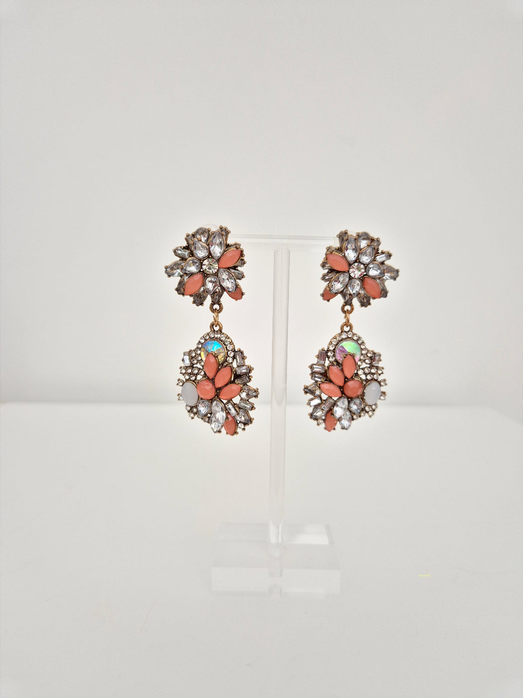 terracotta rhinestone earings