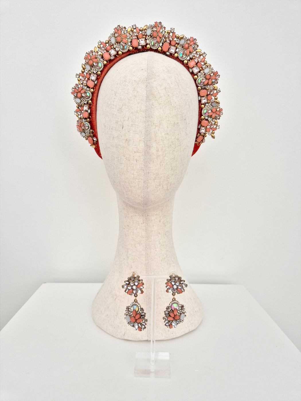 terracotta rhinestone headpiece set
