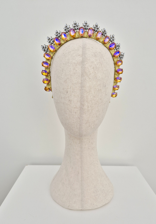 yellow ab rhinestone crown