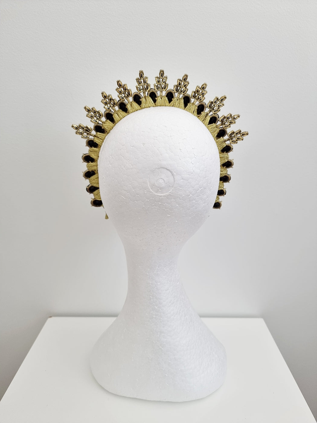 black rhinestone headpiece back view