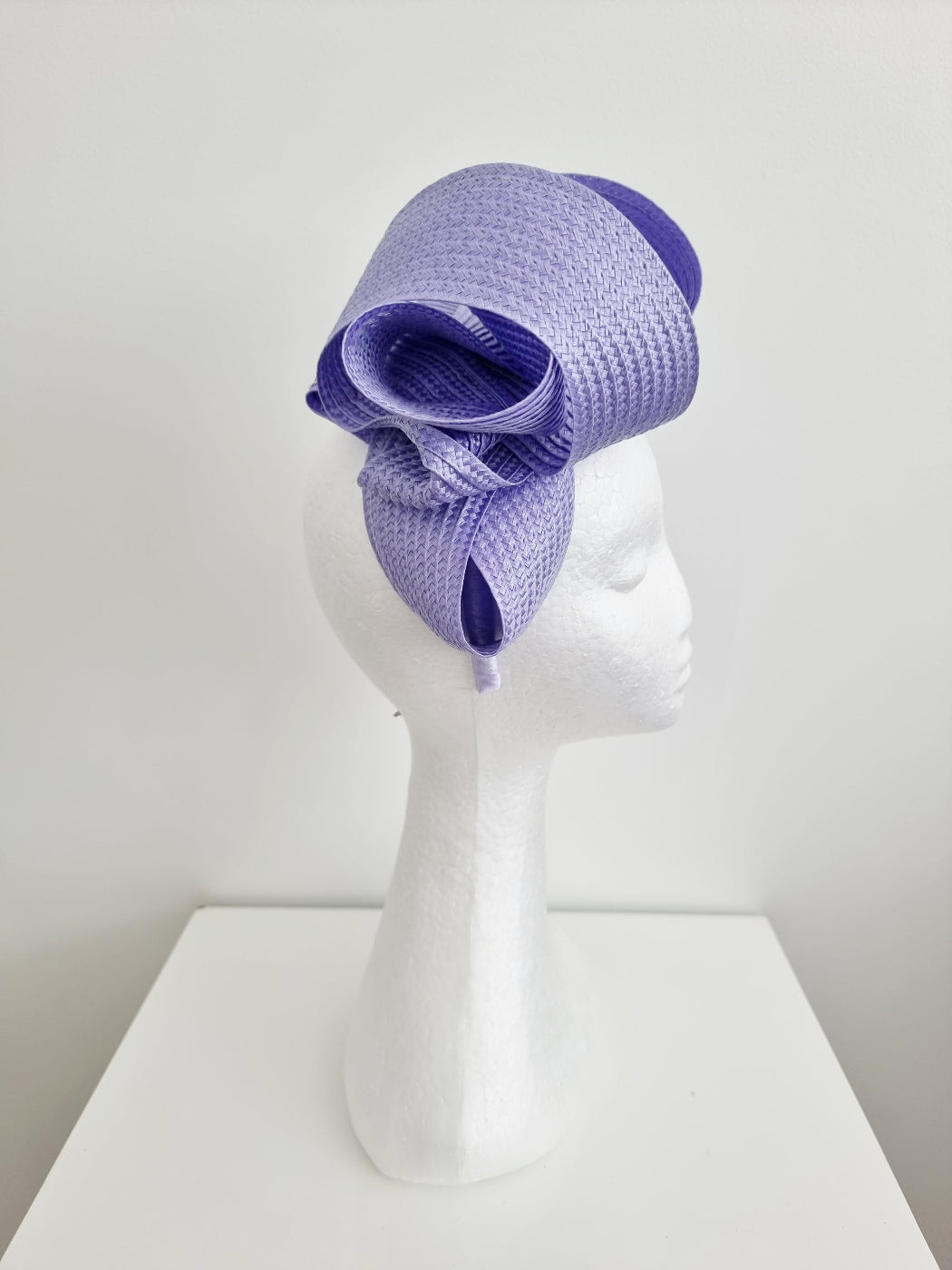 lavender loop headpiece side view