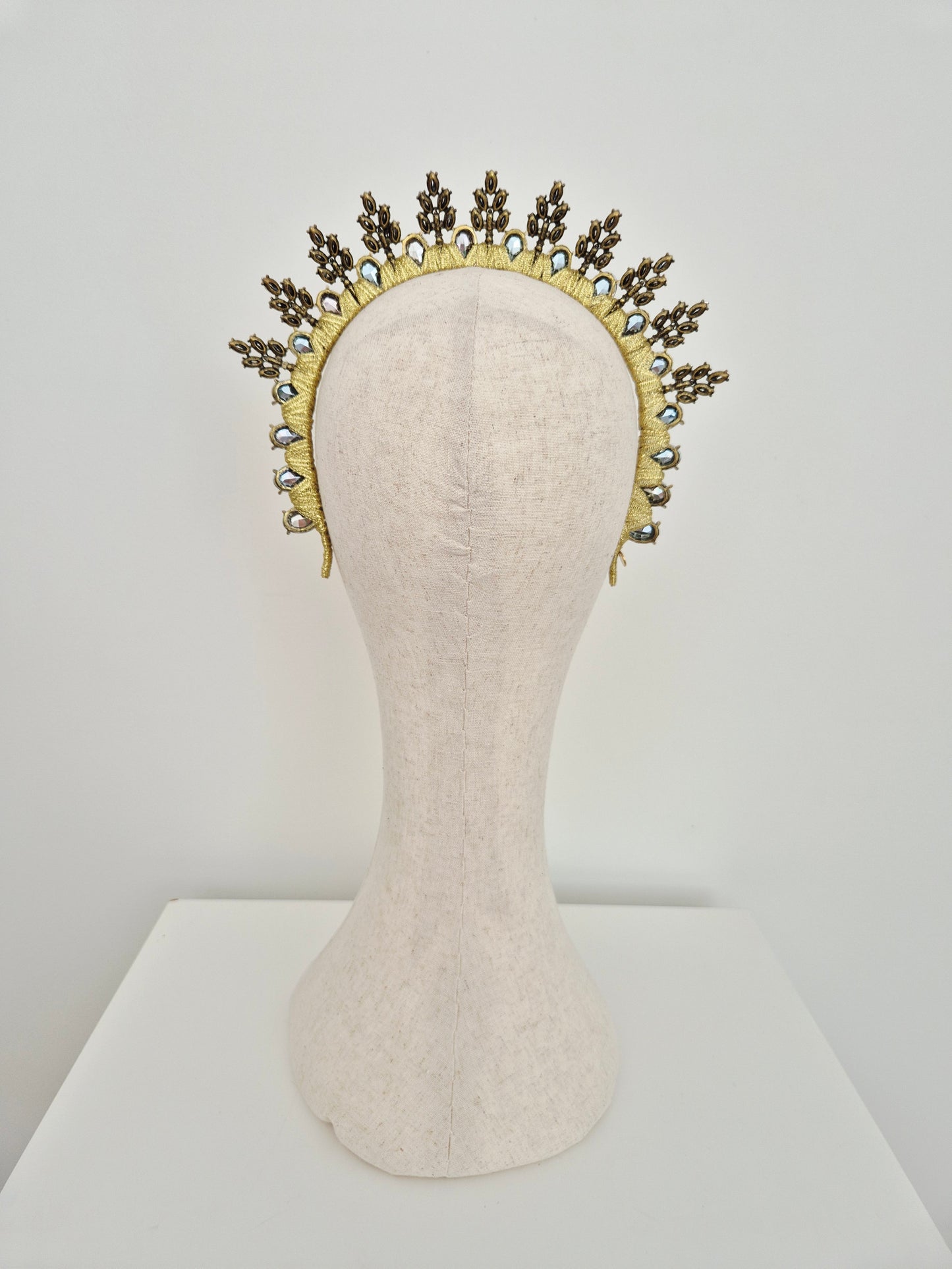 Miss Ice Maiden. Womens Turquoise Blue rhinestone crown headband