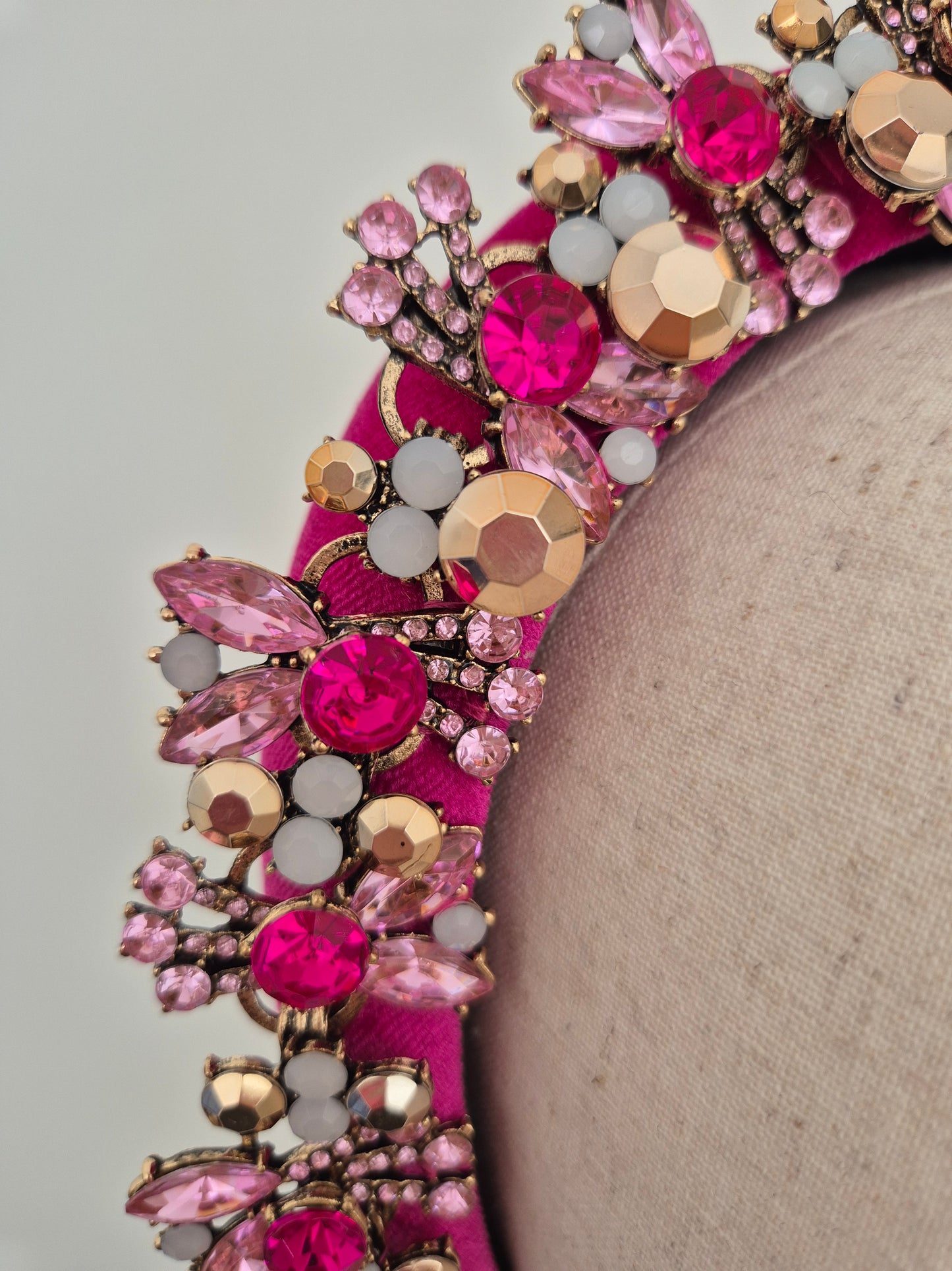 Miss Leah. Womens Fuchsia Pink / multi pink rhinestone embellished headband