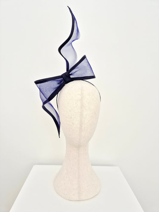 Navy blue bow headpiece