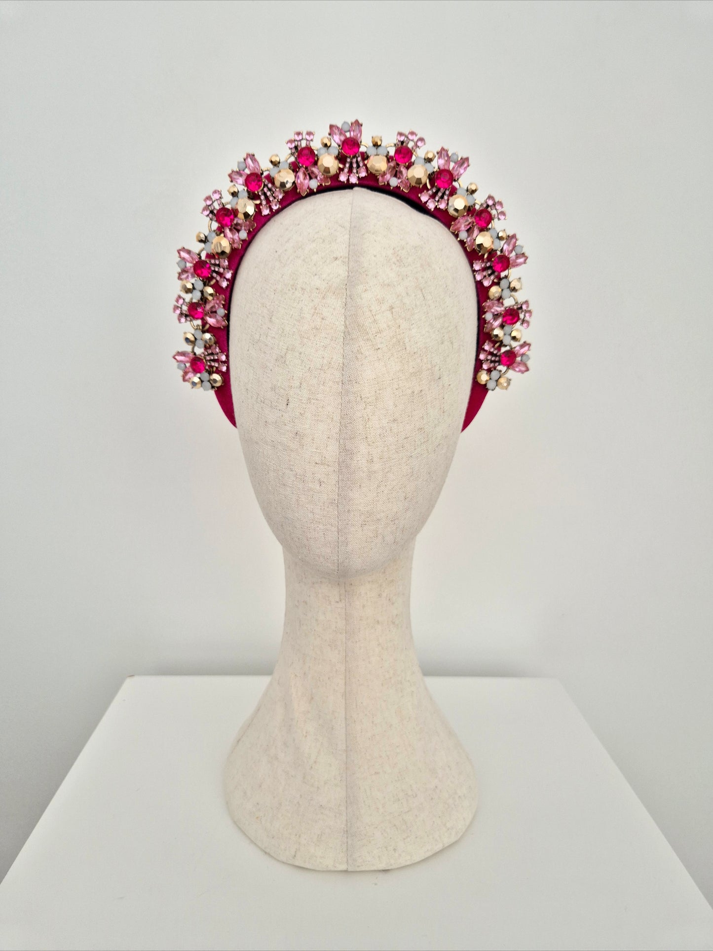 Miss Leah. Womens Fuchsia Pink / multi pink rhinestone embellished headband