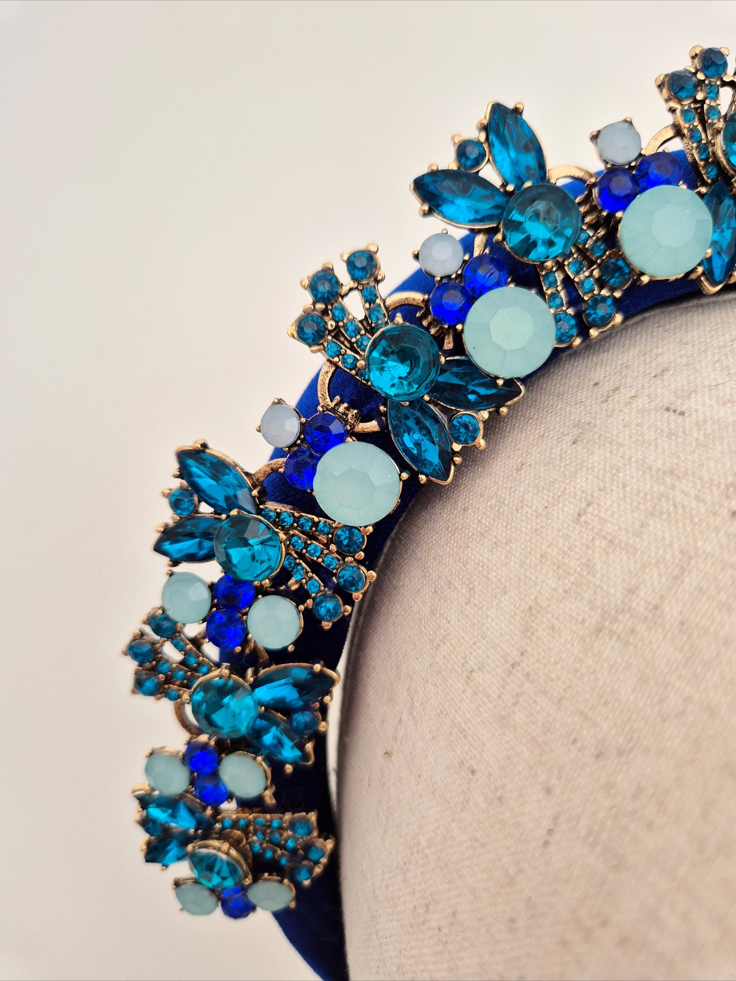 Miss Leah. Womens Royal blue / multi blue rhinestone embellished headband