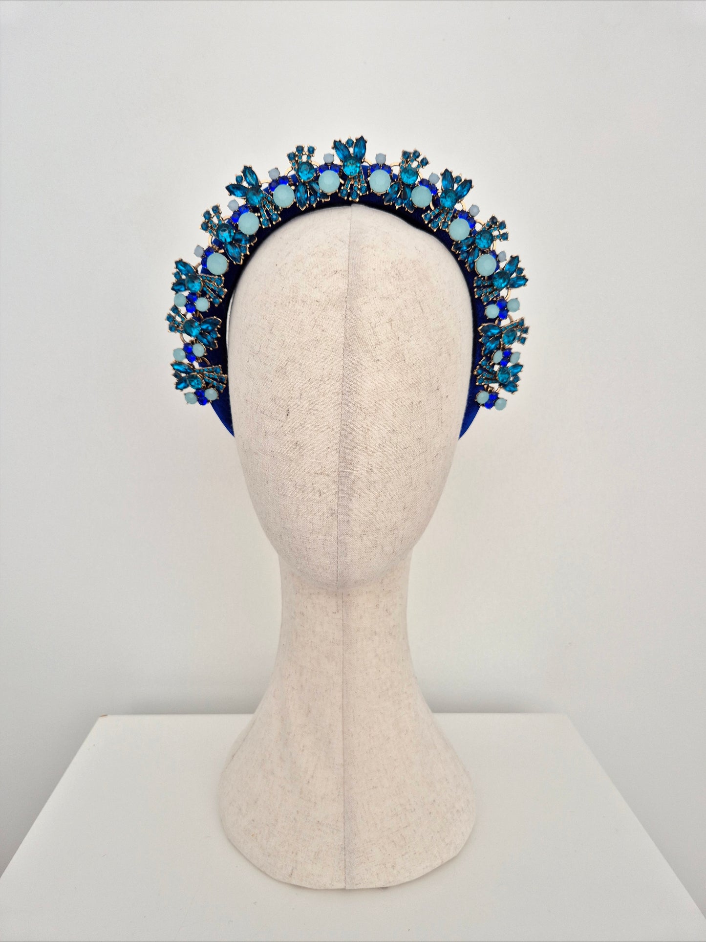 Miss Leah. Womens Royal blue / multi blue rhinestone embellished headband