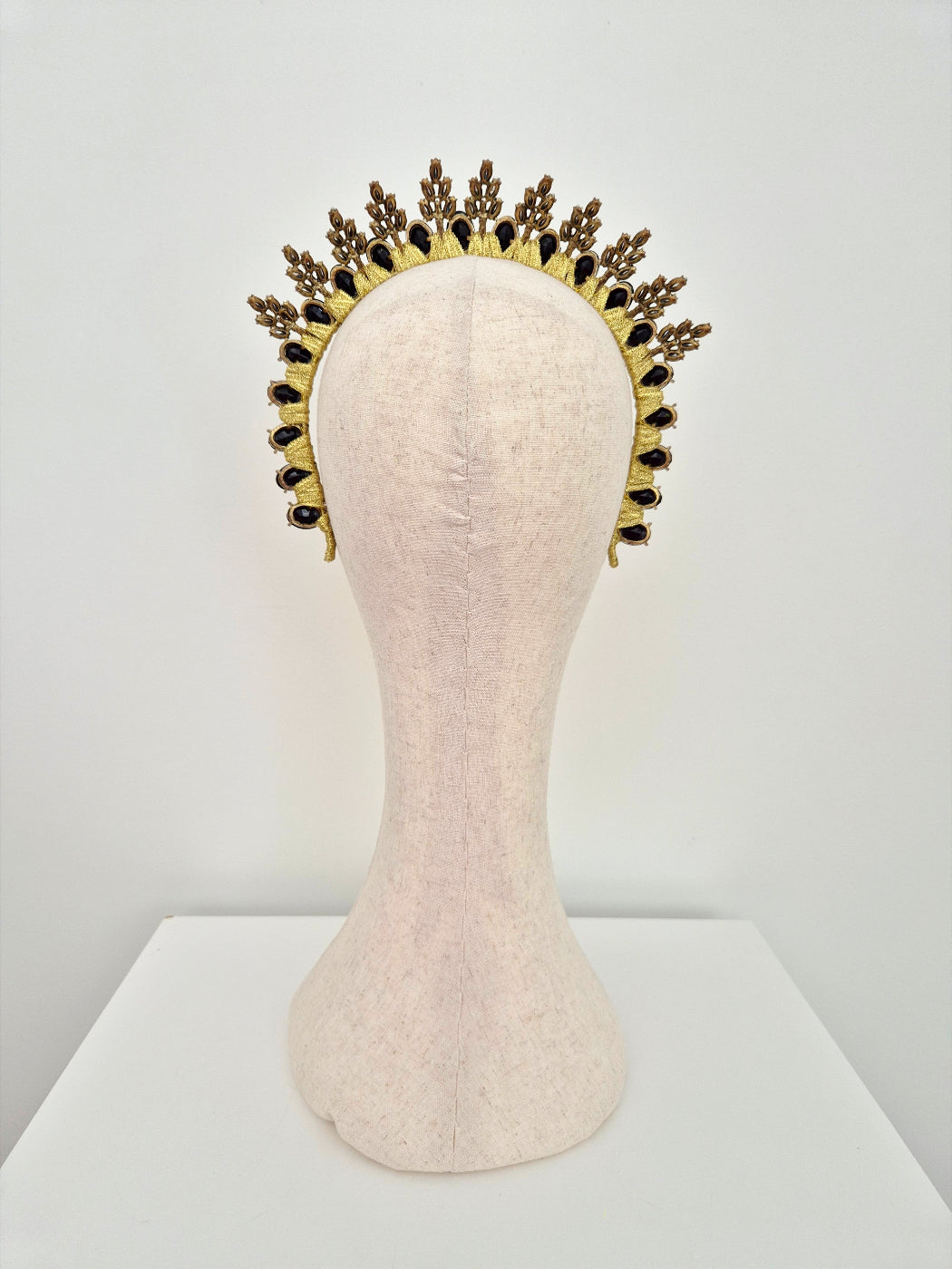 back view black rhinestone crown