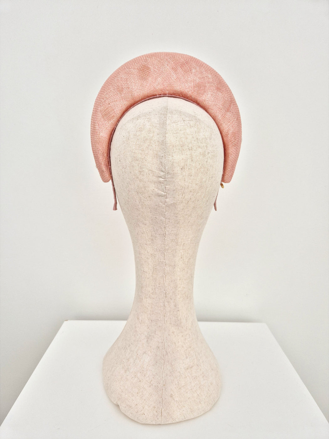 back view light pink straw halo headpiece