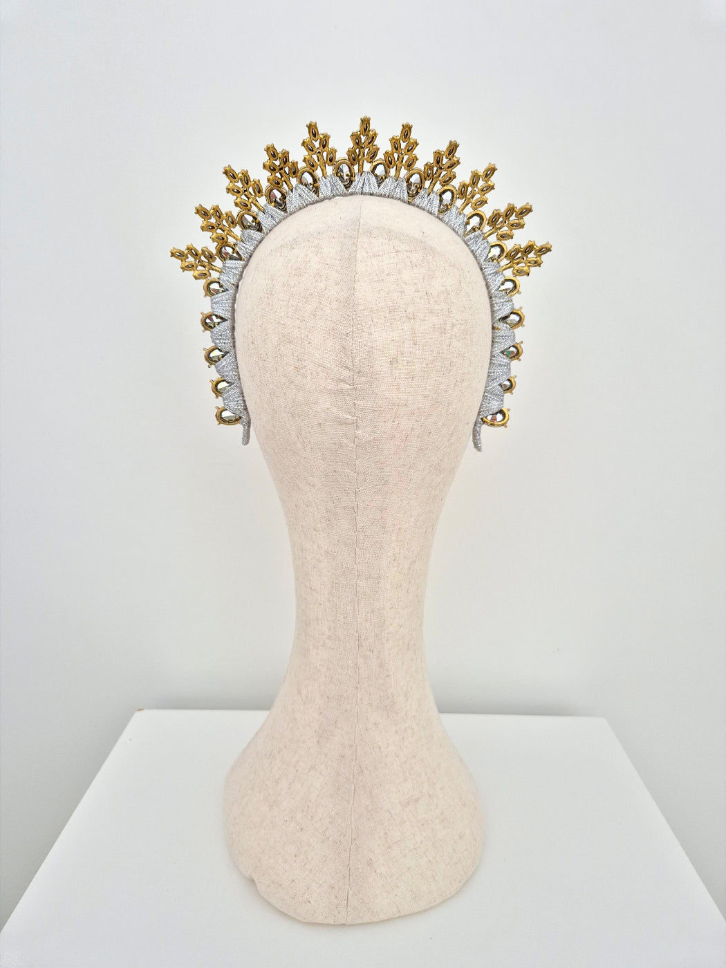 back view silver rhinestone crown