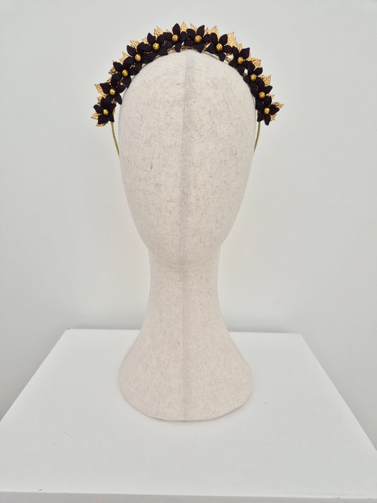 black floral crown
