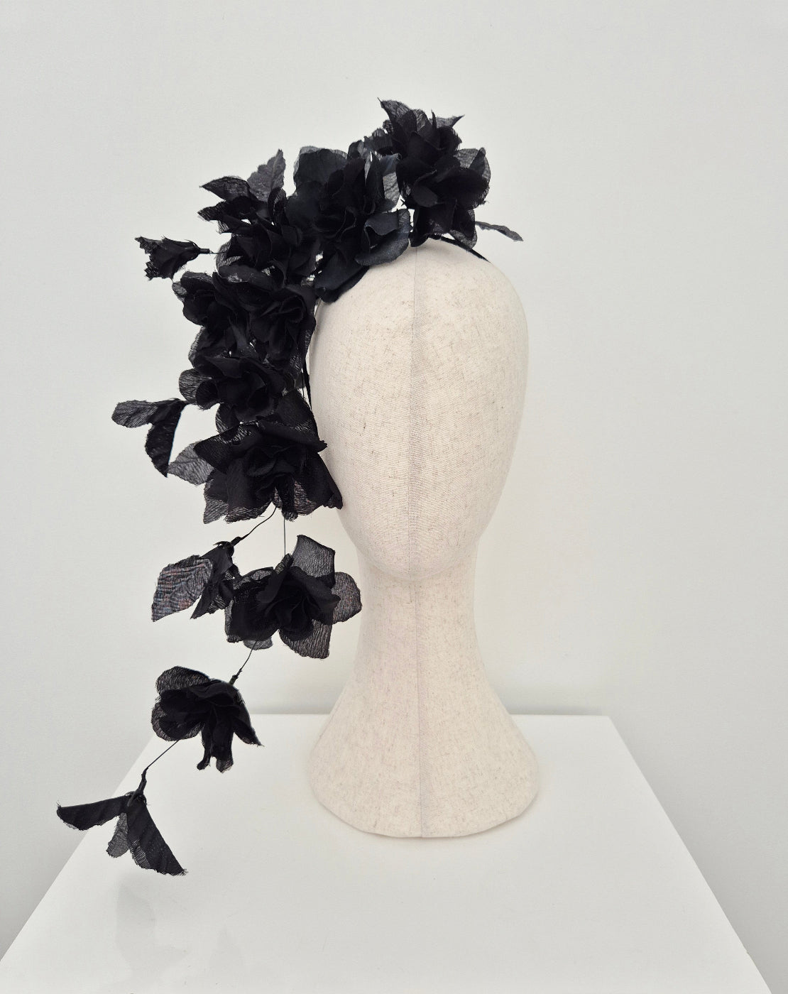 black floral headpiece