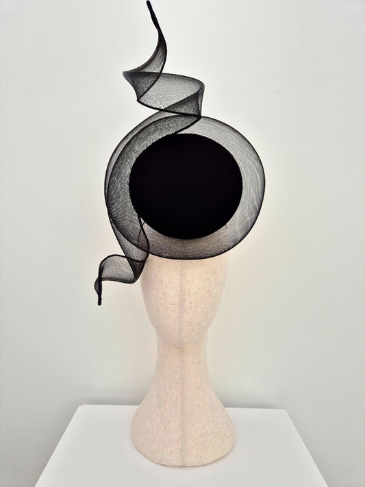 black percher with crinoline swirl