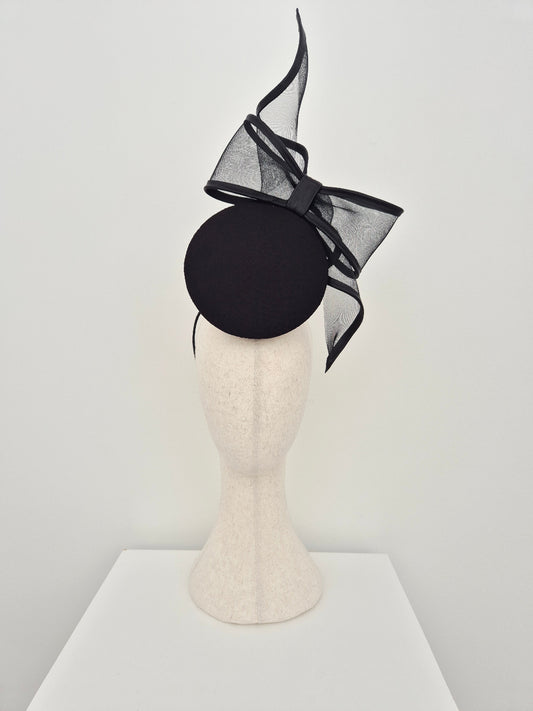black percher with bow
