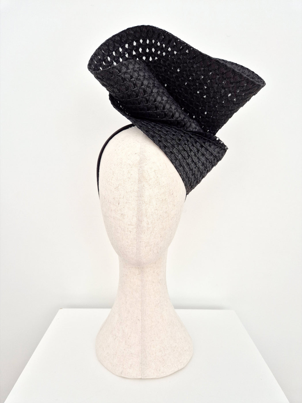 black straw headpiece