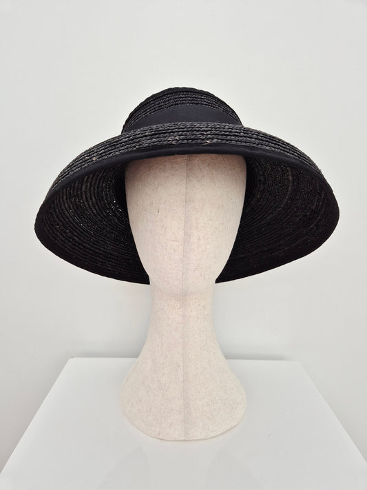 black topless straw hat